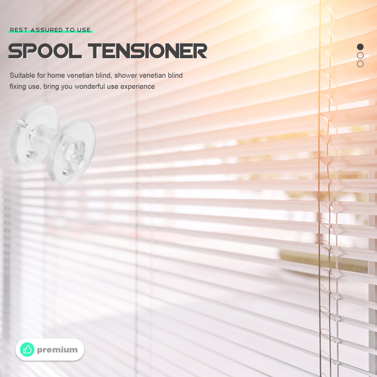 Cabilock Venetian Blind Cord Wheel Parts Easy Install Plastic Spool for Blind Track Rv Window Curtains