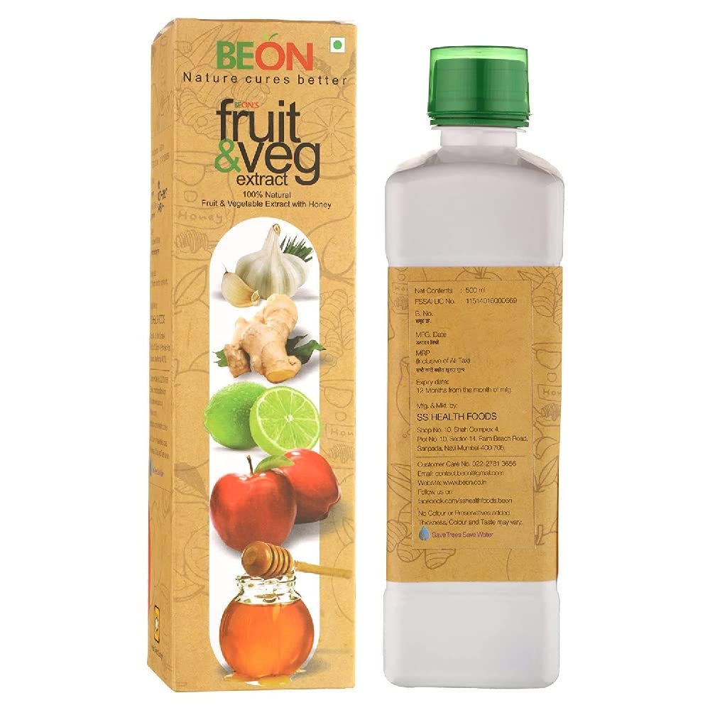 Beon Fruit & Veg Extract | Pack of 500ml | 100% Natural Fruit & Vegetable Extract With Honey