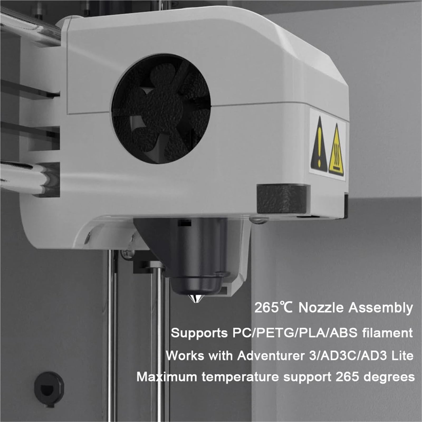 3D-Drucker-Düsenbaugruppe 0,4 mm 0,6 mm, hohe Temperatur 265 ℃, kompatibel mit Flashforge Adventurer 3/4 Serie (AD3/ AD4/AD3 Lite)(High Temp 0.6mm)