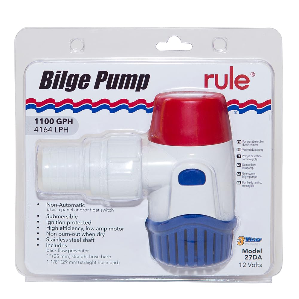 Rule 27DA Standard Bilge Pump 1100GPH 12V