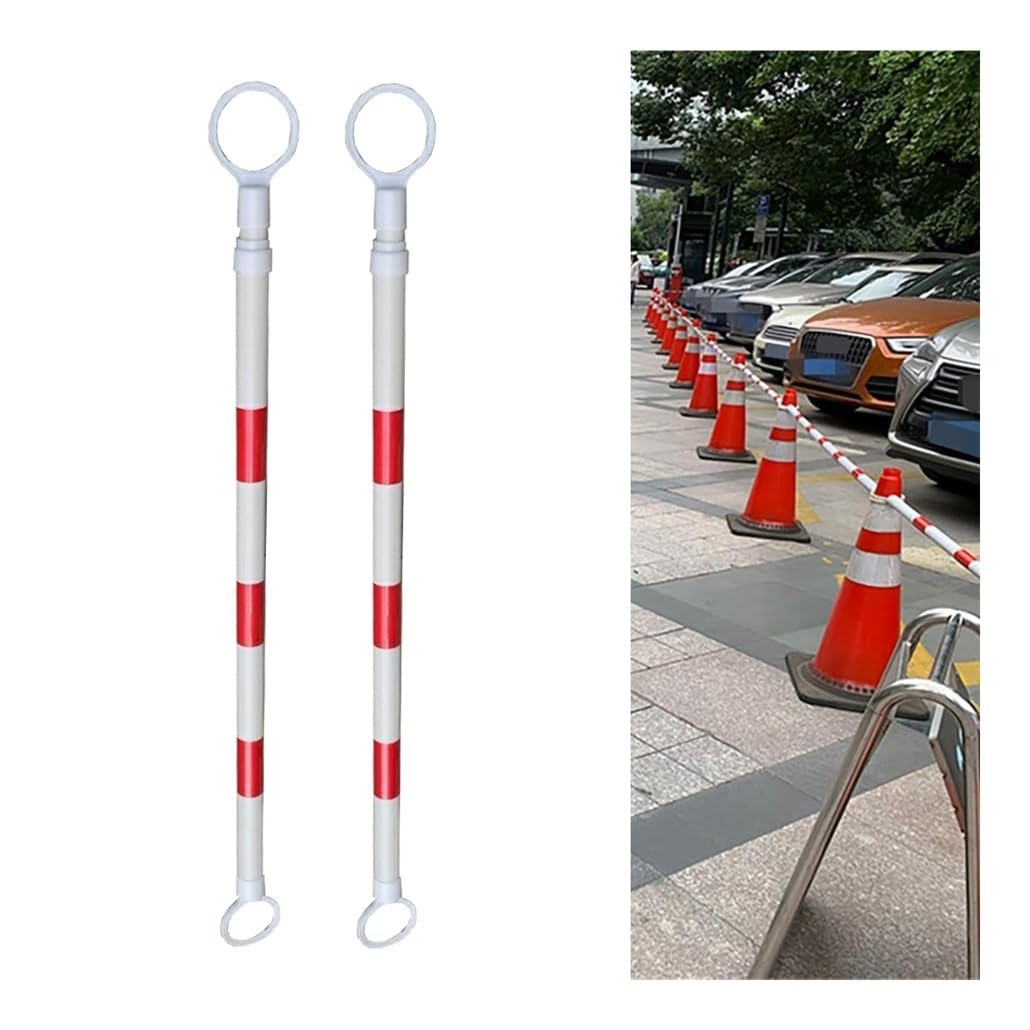 SGKOMN Reflective Expandable Traffic Cone Barrier Bar, Adjustable 5.2 ft to 9.8 ft, Retractable Safety Cones for Parking Lots, Emergency Road Use, 1.6-3.0m-2pcs