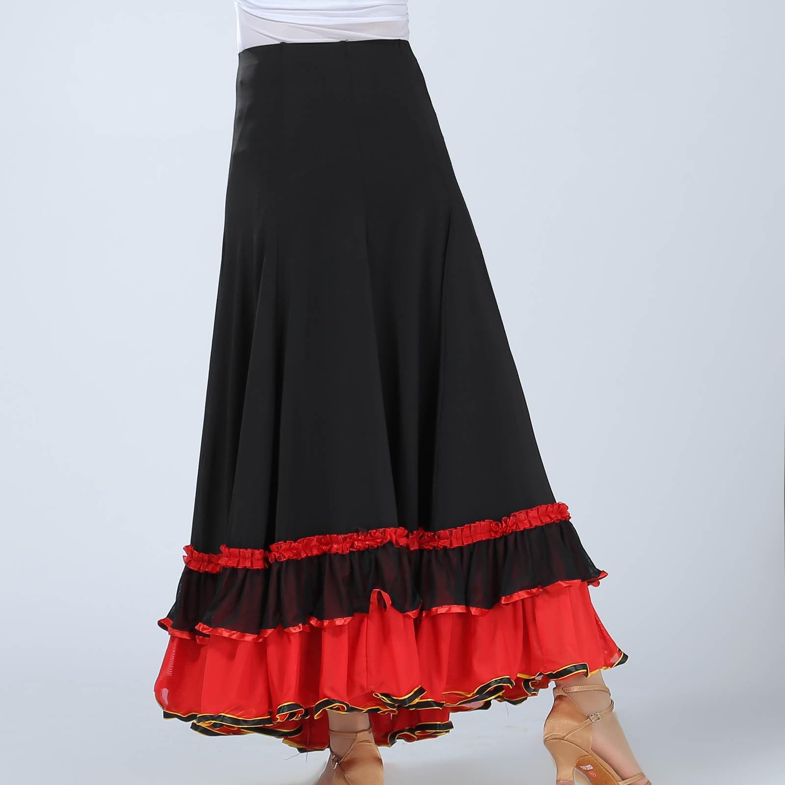 Générique Jupe de Danse Traditionnelle pour Femme Fluide et élégante à Couches Multiples Parfaite pour Les Spectacles et événements festifs