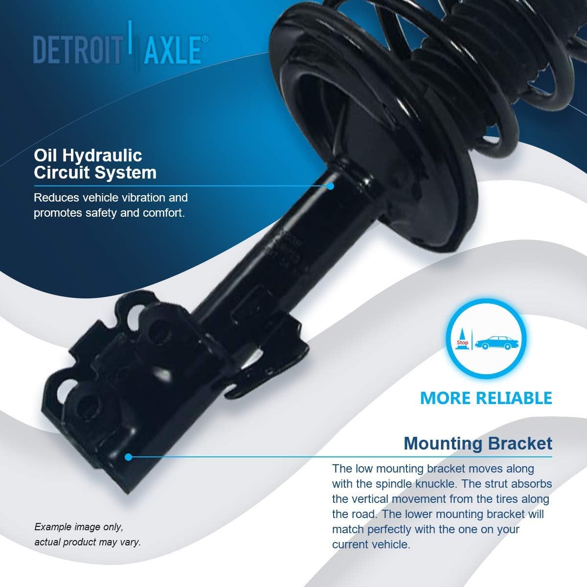 Detroit Axle - 2 Rear Struts for 2004 2005 2006 Toyota Camry Solara Lexus ES330 Complete Struts with Coil Spring Replacement Quick Install Ready Strut Shock Assembly