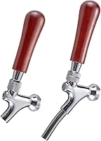 Vista 4 de Mango de grifo de cerveza de 4 piezas, grifo de madera de alta calidad, mango de estilo clásico rústico negro y marrón, rosca de 3/8 a 16