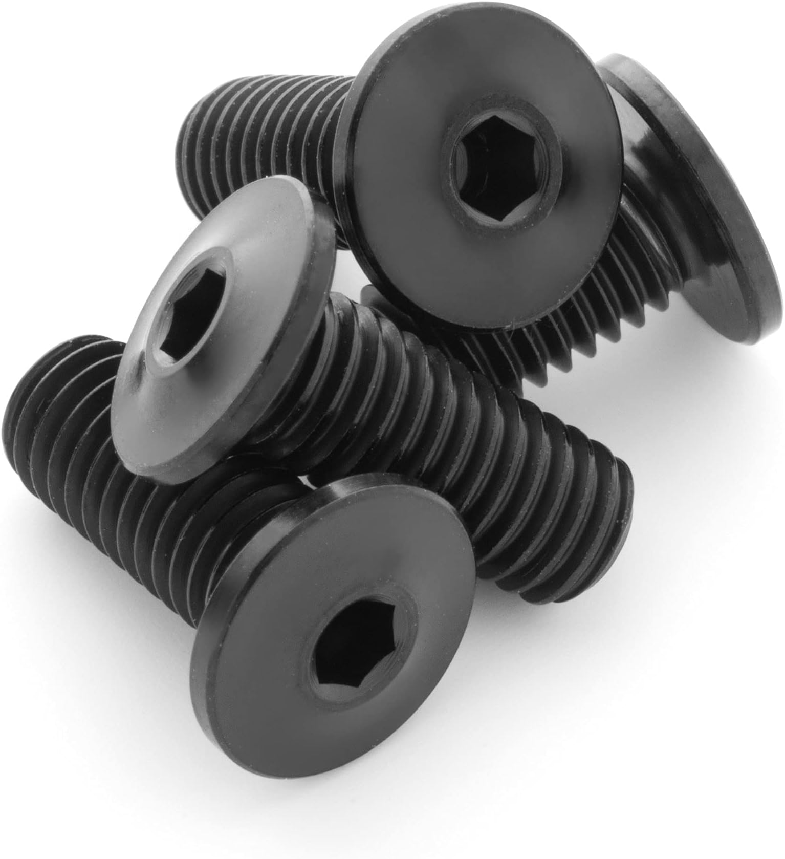 Terske Ultra-Low Profile Superlight Black Titanium Bottle Cage Bolts: 4-Pack