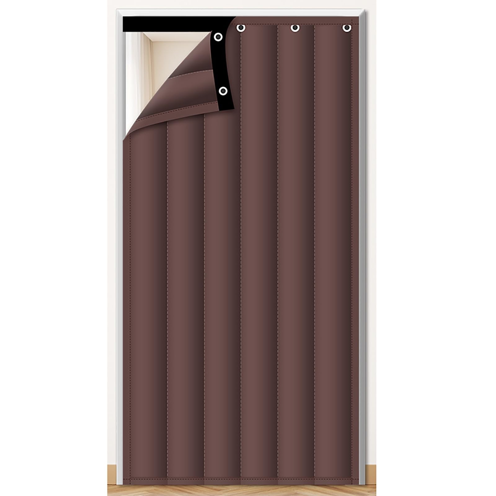 VFDVSWZSA door curtain, Soundproof, Wear-resistant, Heat-insulating and Warm, Suitable for Home and Commercial Use(Brown,80 * 220cm/31.5 * 86.6in)