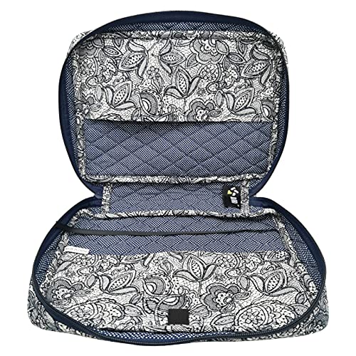 Image of DIWI Quilted Bible Cover Large Sizes 10 X 7 X 2.75 Good Book Case (L, C1 Navy Canopy)