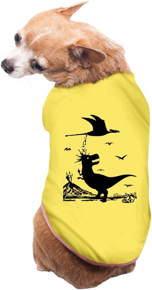 Yellow T Rex Hates Pterodactyl Supplies Dog Costumes Puppy T Shirt