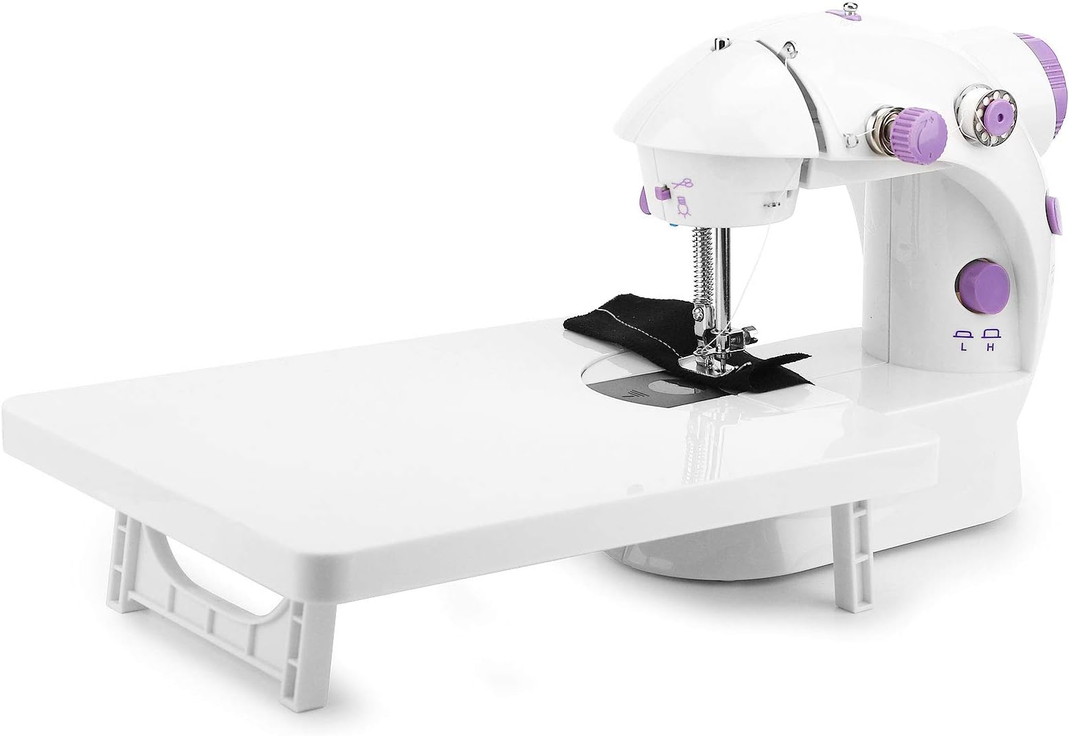 JXJH Mini Sewing Machine with Extension Table Portable Adjustable 2-Speed Crafting Mending Machine with Foot Pedal Upgrade Version for Household Kids Beginners Travel Use