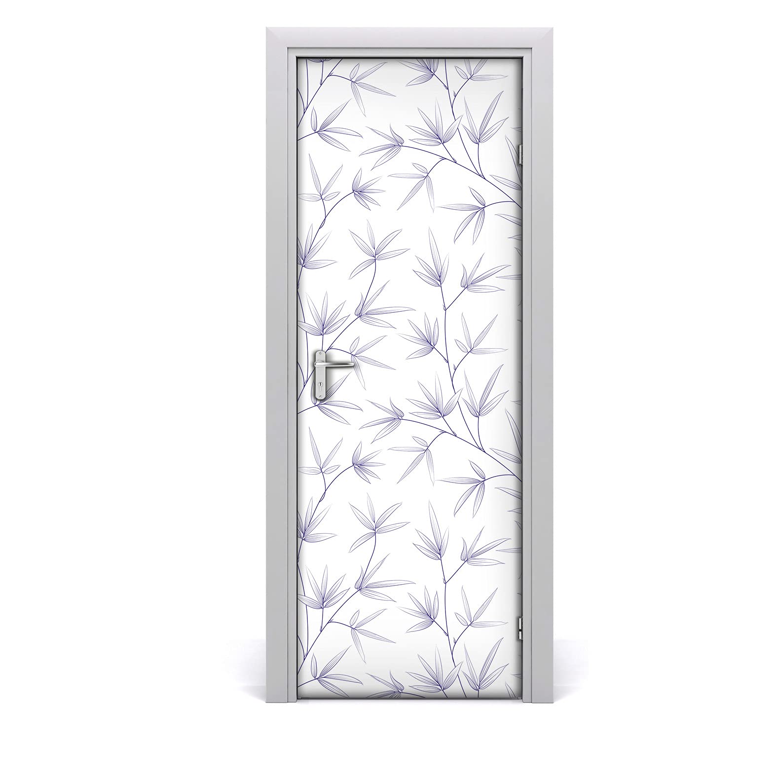 Papier peint pour porte 70x200 cm Coloray autocollant lavable motif feuilles pastel