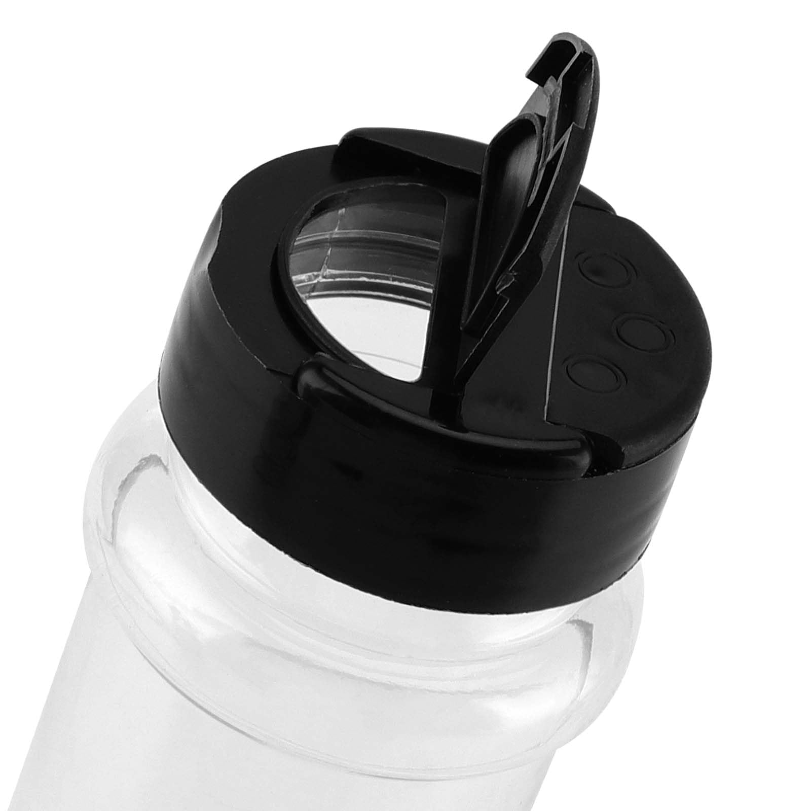 MUKLEI Lot de 60 pots à épices en plastique transparent avec couvercles noirs pour assaisonnement, pots à épices vides pour poivre