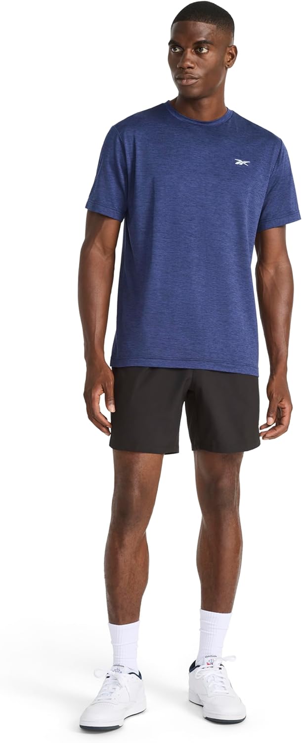 Reebok Mens Strike Short Sleeve Crewneck T-Shirt, Standard Fit, Lightweight Stretch Poly Jersey Fabric - Image 3