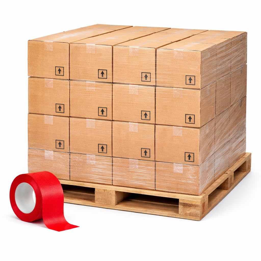 Scapa Red Polyethylene Tape 7.5mil Serrated Edge Perforated Polyflex Tape – High Visibility Industrial Surface Protection Tape, Easy Tear, Durable PE Film - 48mm x 55m (2" x 180') - Case of 24 Rolls