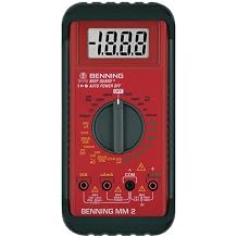 Benning MM 2 Digital Multimeter with Digital Display Max Voltage Range DC 1000 V Includes Rubber Protective Frame Bag Etc 44028 - Red / Black