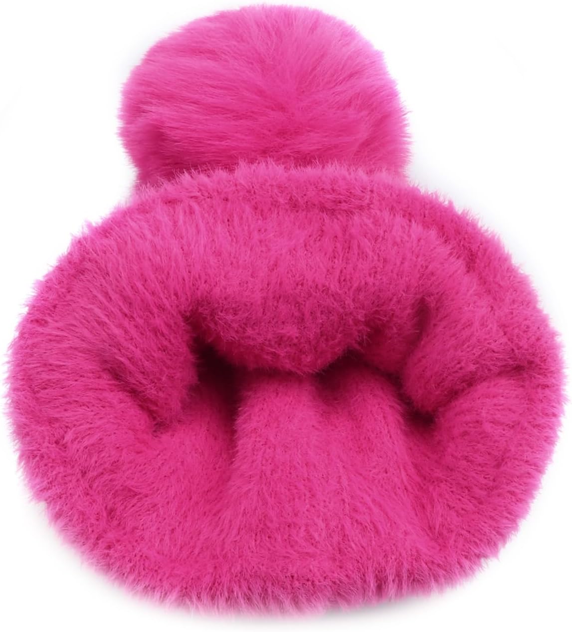 Women Sparkly Sequins Knitted Beanie Hat Warm Winter Skull Cap with Faux Fur Pom Pom - Image 3