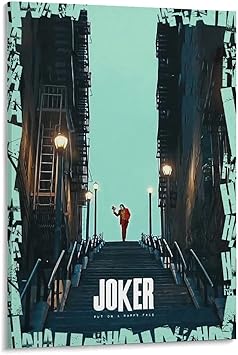 Amazon Co Jp Joker ジョーカー ピエロ バットマン 映画 壁紙1 ポスター 部屋飾り キャンバスウォールアート 印刷 ポスター 版画 壁飾り 壁の絵 壁掛け ホームアートワーク24x36inch 60x90cm ホーム キッチン