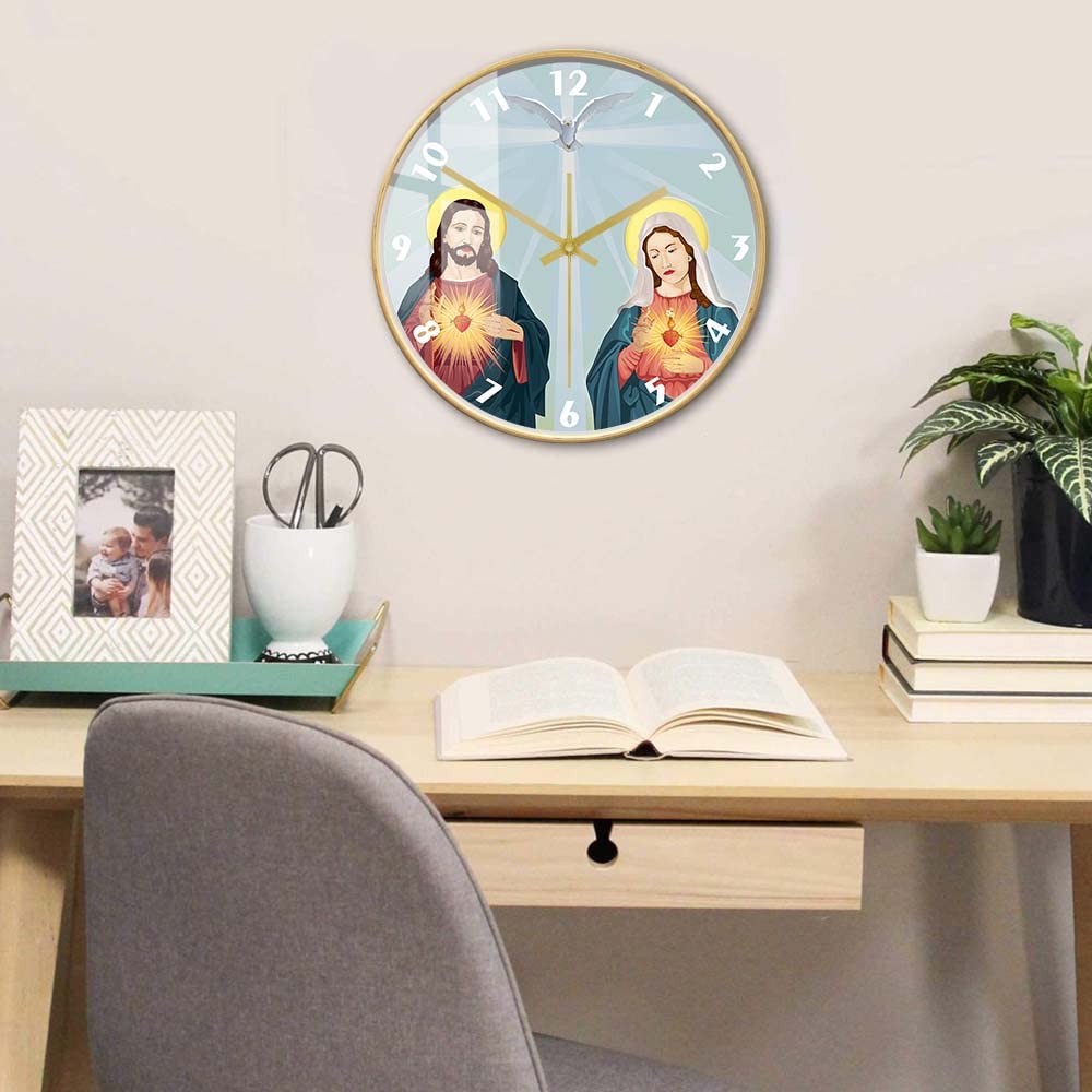 Amazon.co.jp: Timethink 壁掛け時計 12インチ イエス・キリストと祝福