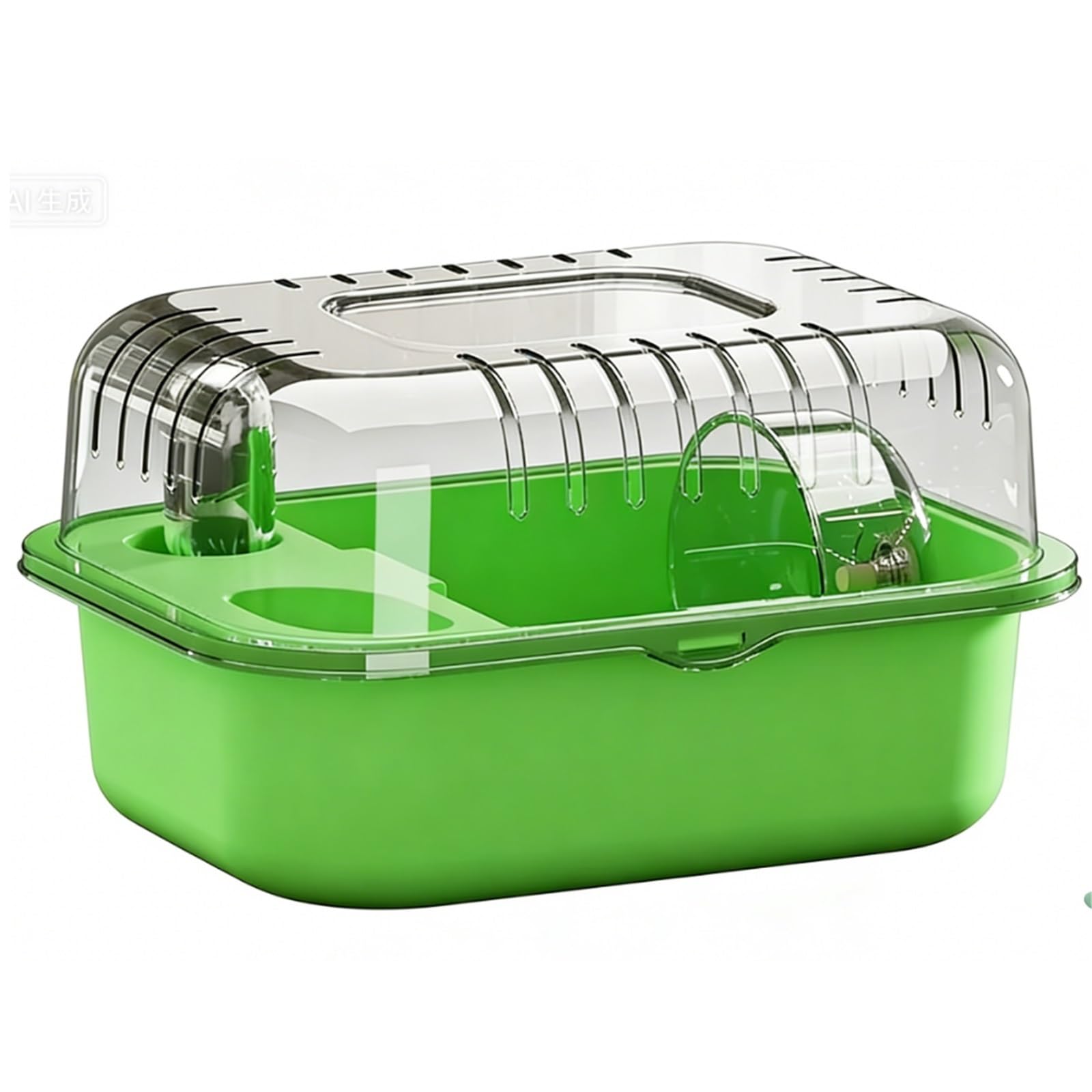 Cage à Hamsters Cage de Hamster à Roue Course Ceinture Transparente spécifique aux Animaux Compagnie panoramique Luxe(Green)
