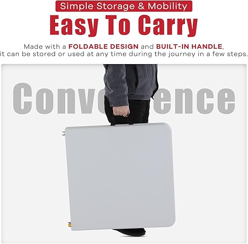 Miniatura 6 de MGHH Mesa plegable de 4 pies, mesa de plástico ajustable en altura para picnic, campamento, cocina, playa, fiesta, al aire libre, interior, 47 x 24