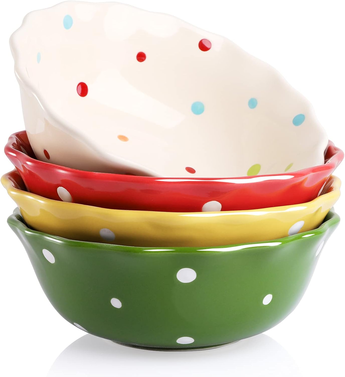 AVLA 4 Pack Porcelain Dessert Bowls, 9 OZ Ceramic Ice