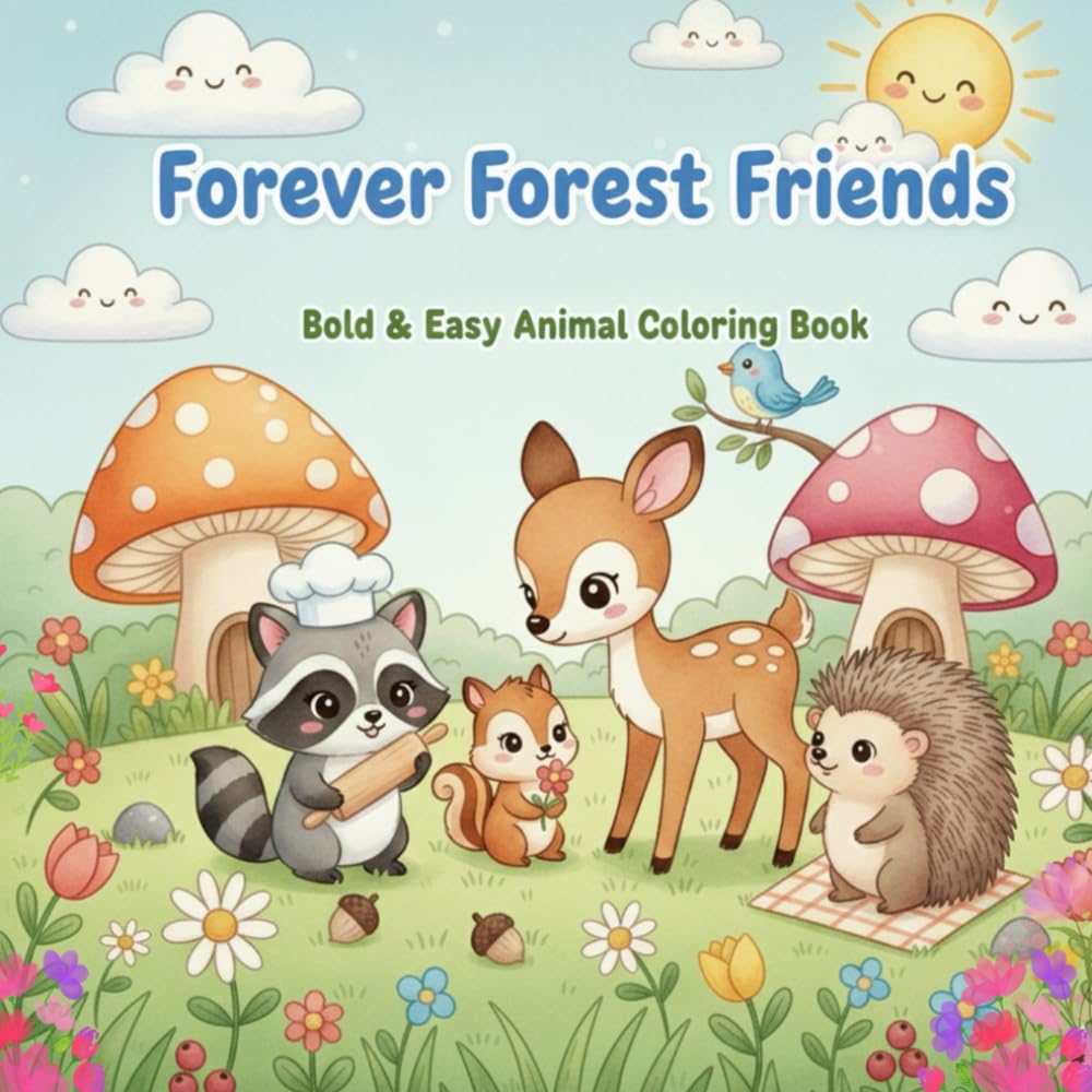 Forever Forest Friends: Bold & Easy Animal Coloring Book
