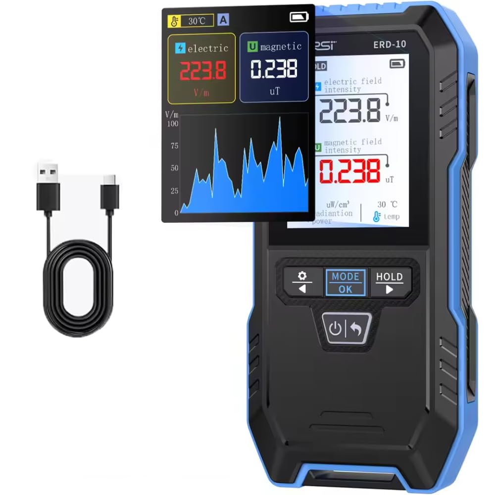 4-in-1-EMF-Messgerät ERD-10 Elektromagnetischer Felddetektor für EF-RF-MF-Temperaturmessung