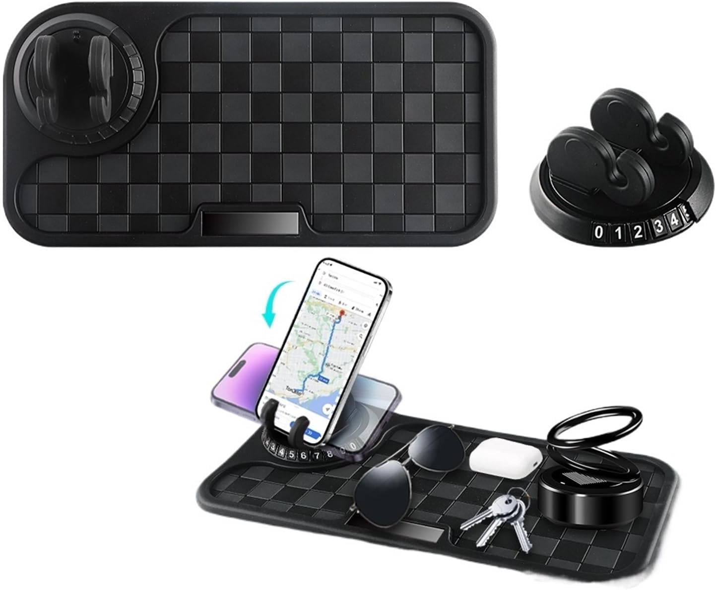 Car Mat Sticky Slip 1PC Holder GPS Mat Dashboard Car Plaid Mat Interior Accessories,Dashboard Slip Mat