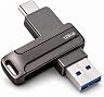 Pen Drive 128GB USB 3.0 + Tipo-C 2 em 1 Alta Velocidade 140MB/s para Celular, Notebook e PC