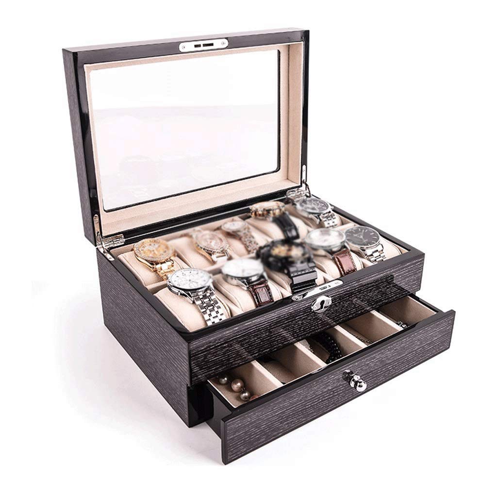 FKGJKT Uhrenbox – Schmuckschatulle und Schmuck-Organizer, Uhrenaufbewahrung, Schmuck-Organizer, verspiegelter Aufbewahrungskoffer, Geschenk für Mama Warm as Ever