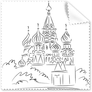 Russia Cathedral Arch Black Line Sketch Cleaning Cloth Phone Screen Glasses Cleaner 5pcs