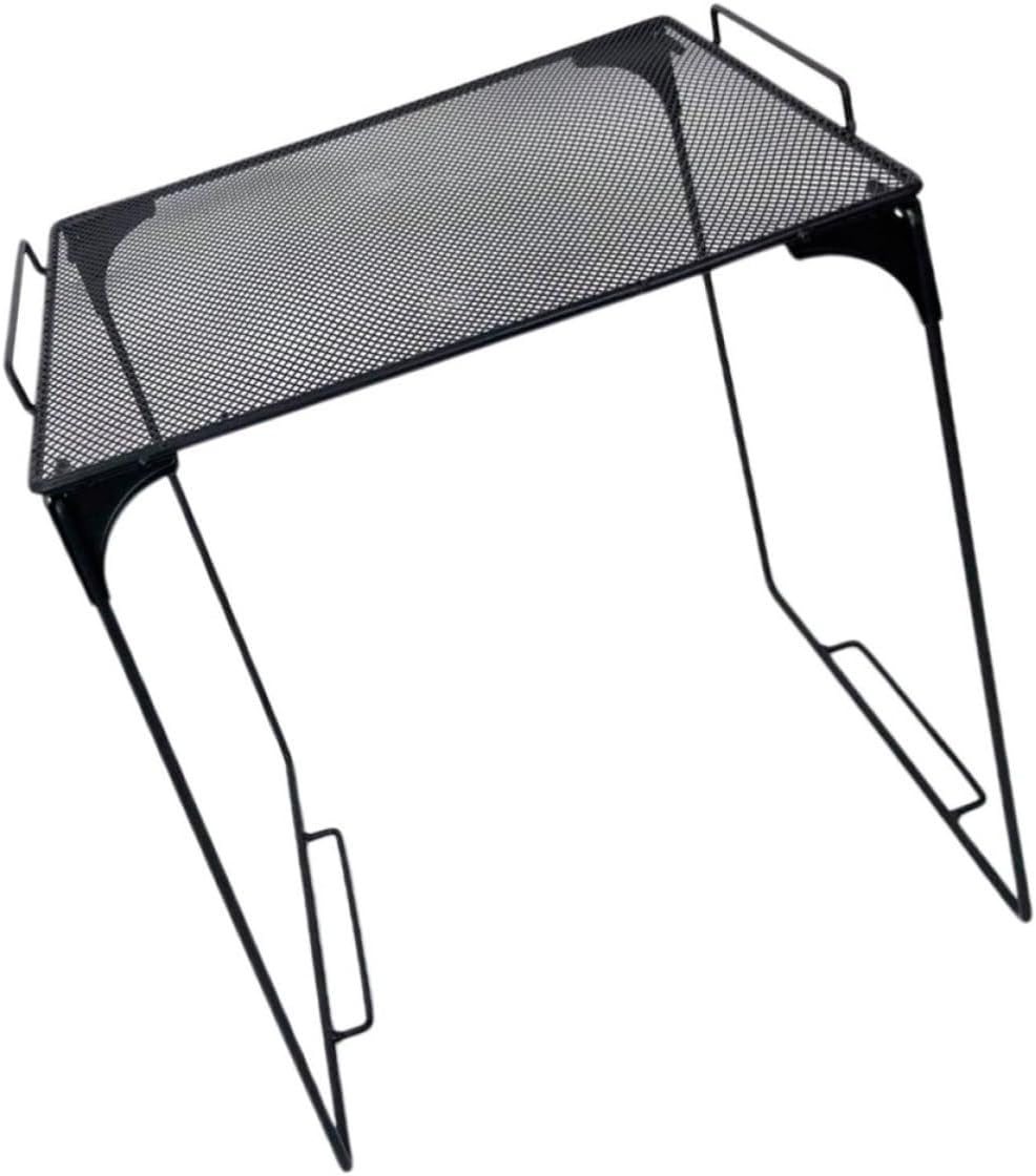Black Iron Locker Shelf Organizer with Space-Saving Design and Versatile Storage, Foldable Small Locker Shelf for Kitchen Under Sink Organization, Classic Unique Design