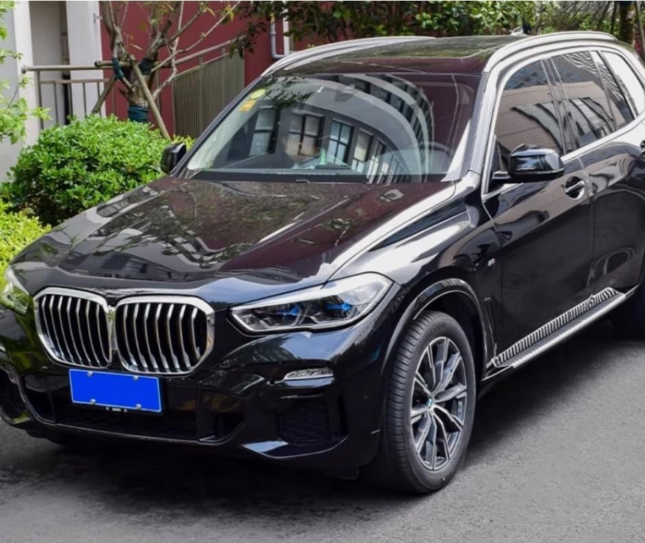 2PCS Running Boards for BMW X5 F15 2014-2018 Side Steps Complete Kit Car Nerf Bar New Upgrade Black Panel with Anti-Slip Particles Black&White(for Dedicated Vehicles only)