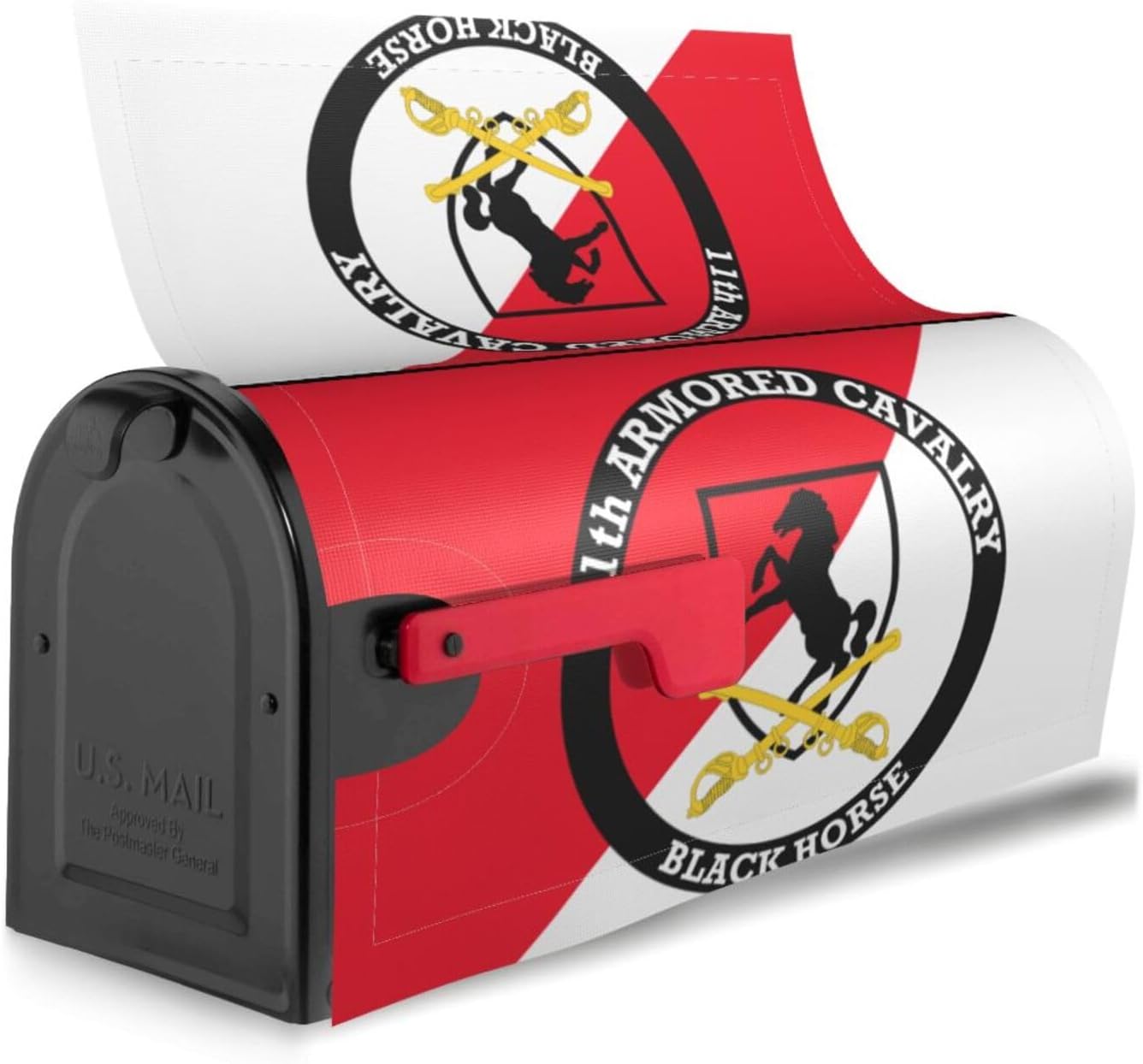 11th Armored Cavalry Regiment Mailbox Covers Magnetic Ailbox Cover for Garden Yard Decoration Standard Size 21" X 25.5"