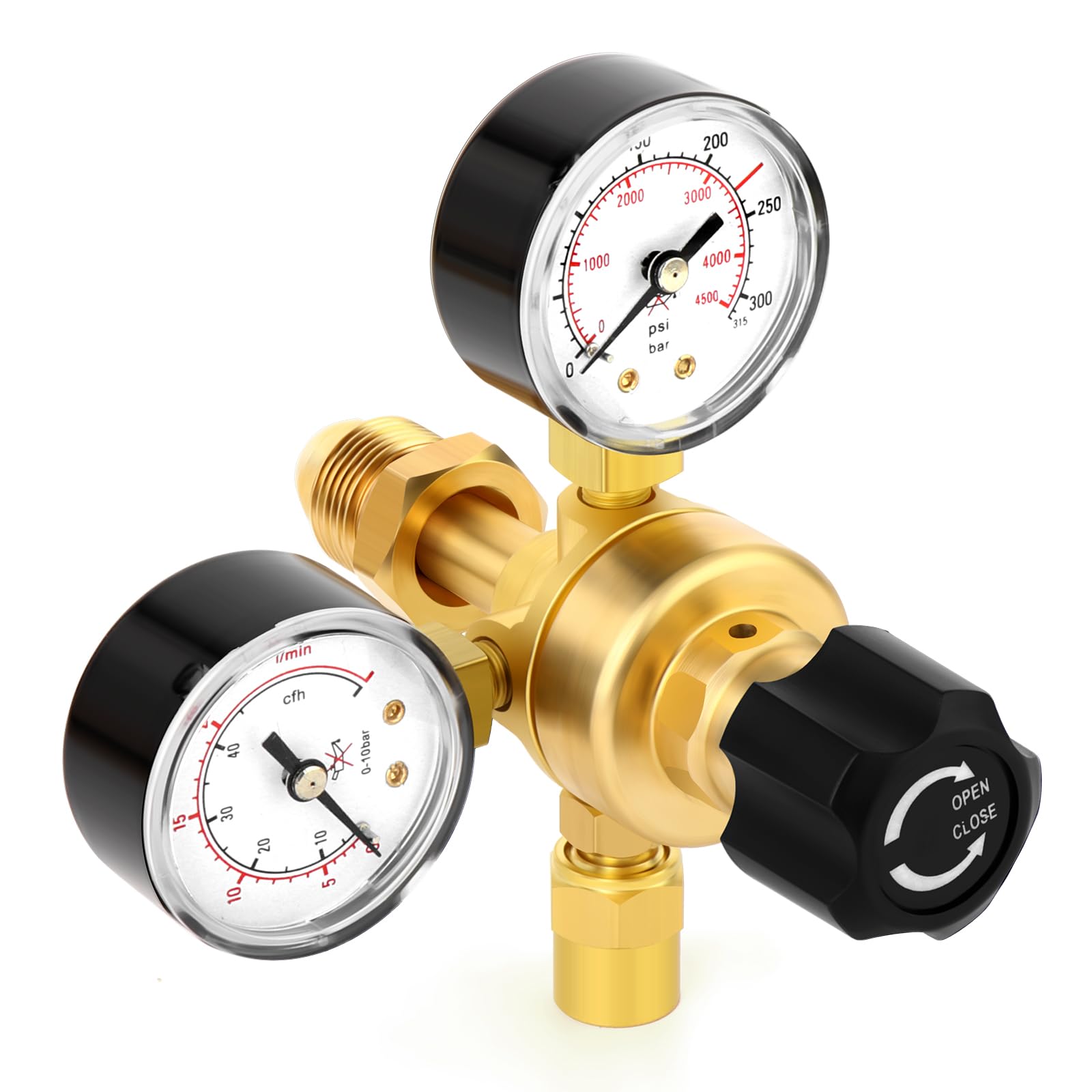 MEANLIN MEASURE Argon CO2 Regulators Gauges Gas Welding Regulator CGA580 Fitting With Miller Lincoln Mig Tig Weld 0-4500PSI / 0-10BAR