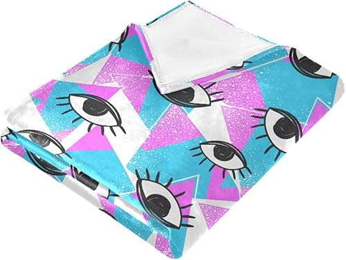 Miniatura 2 de Eyes Geometric Fashion Plush Blanket Comfy Ultra-Soft Fall Flannel Fleece Blanket 60"x90" for Office Travel