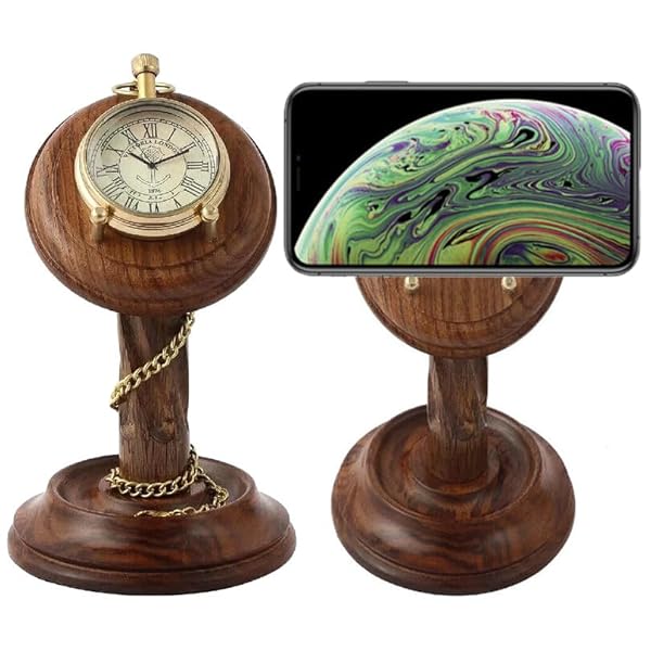 Ta dizayn antique solid wooden stand office desk accessories office decor phone stand desk organizers and accessories display case office decor for women birthday gifts for men gifts for women  urban country home decor