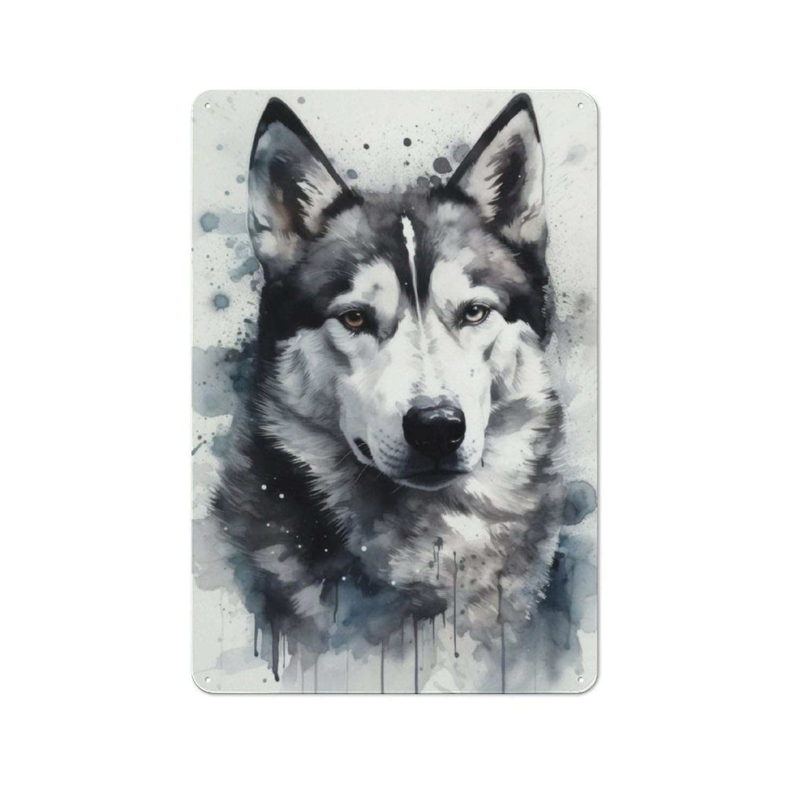 Junmoney Siberian Husky Dog Beauty Retro Metal Wall Sign 30X20cm With For Bar Or Restaurant, A Housewarming Gift For Hospitality Decor Collectors