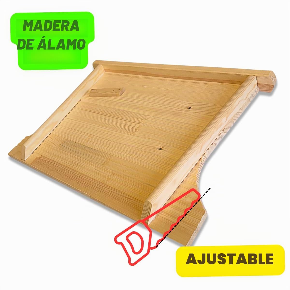 Tomaino Tabla de lavar de madera, lavadero a mano para ropa, tabla para lavar la ropa para fregaderos de 51 a 72 cm (pequeña 42 x 4 x 51/58 cm)