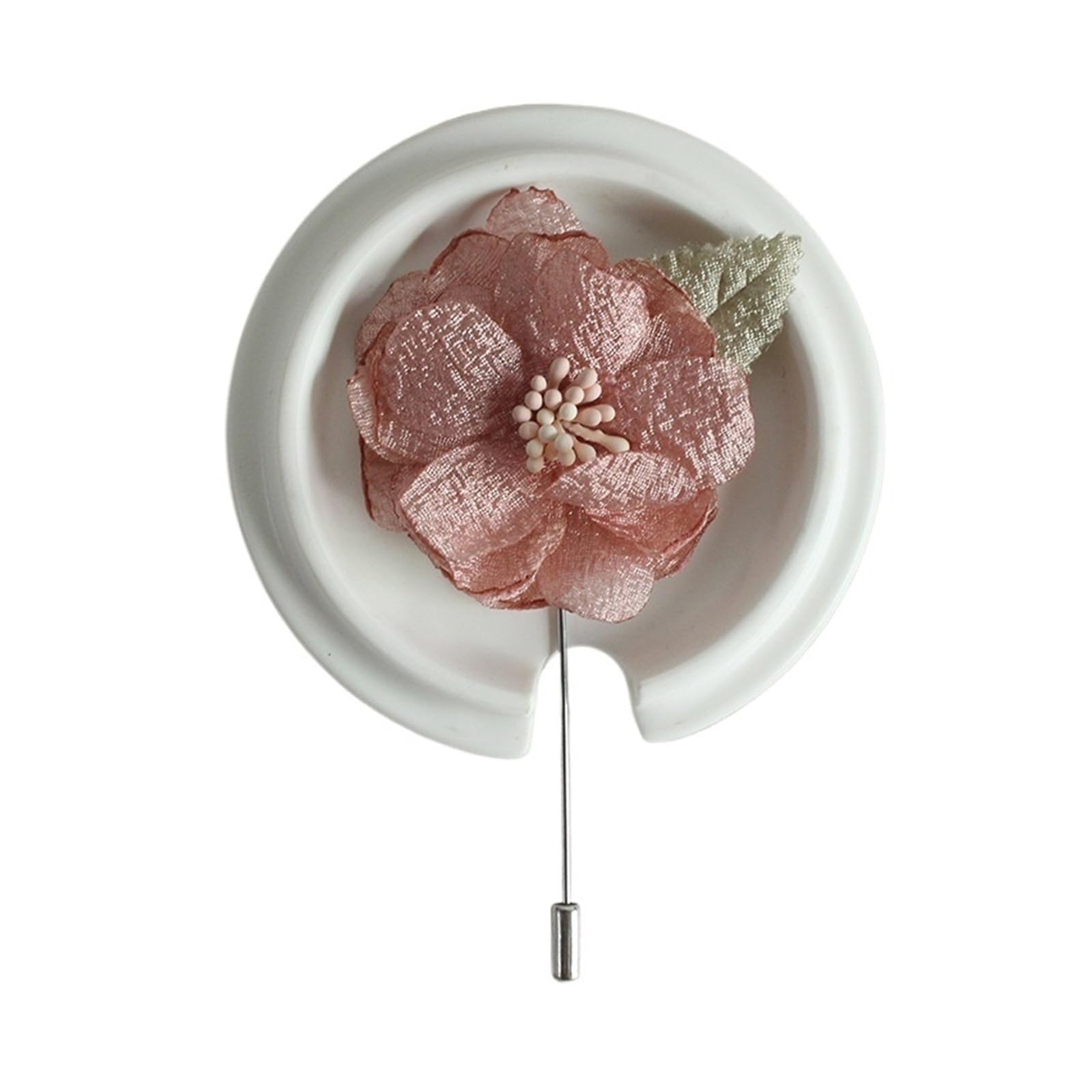 MQFBNNP Wedding boutonniere Men's Suit Brooch Wedding Corsage Prom Boutonniere(Pink)