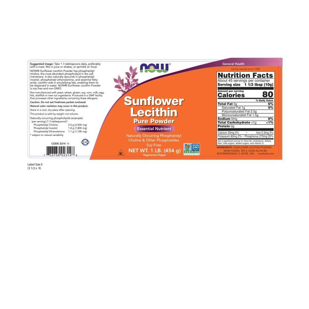 NOW Foods 2 Pack Sunflower Lecithin, Pure Powder, 1 lb (454 g) — Amazon image 2