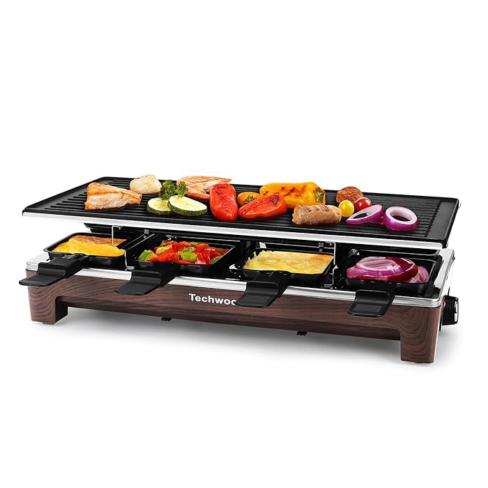 Buy Raclette Table Grill, Techwood Electric Indoor Grill Korean BBQ Grill, Removable 2in1 Non