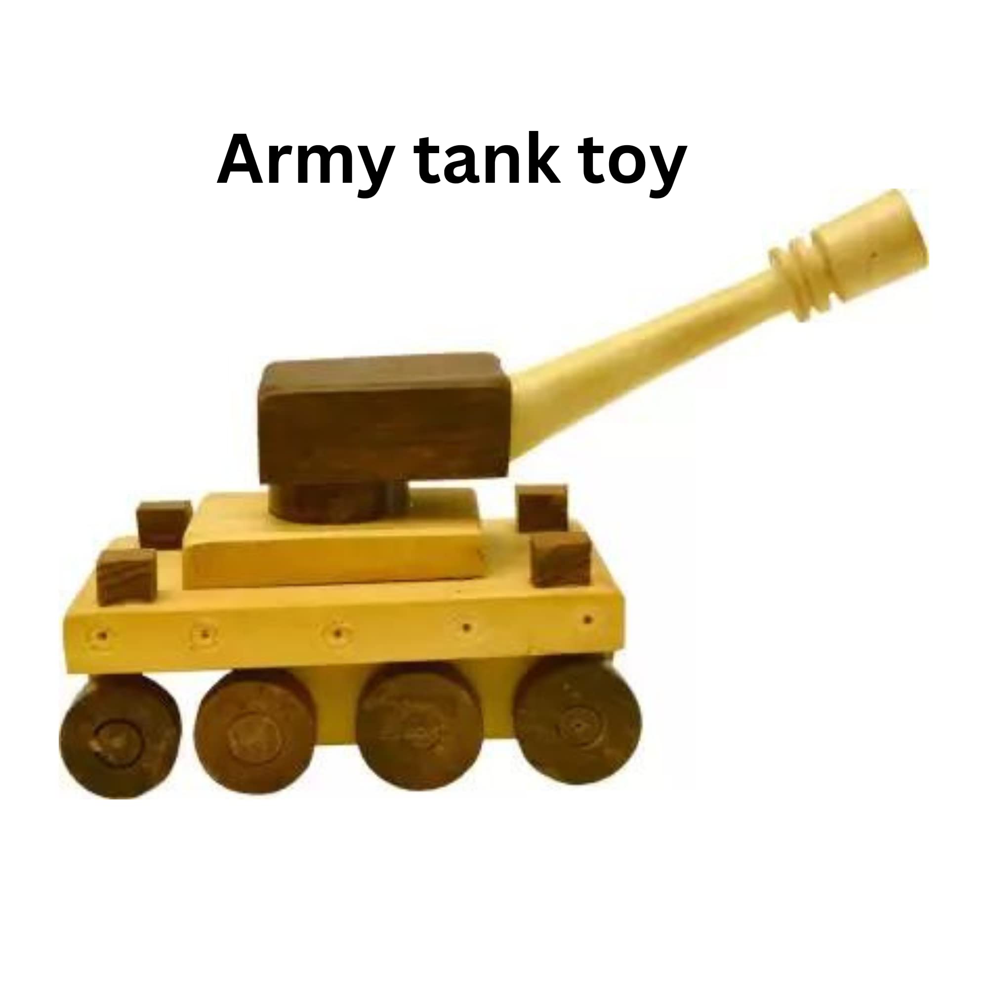 santarms Wood Army Tank Indian Toys for Kids Tanker Decoration Wooden Moving Toy Kids/Wooden Road Roller/Classic Kids and Showpiece Classic Home Décor Brown Roller 1