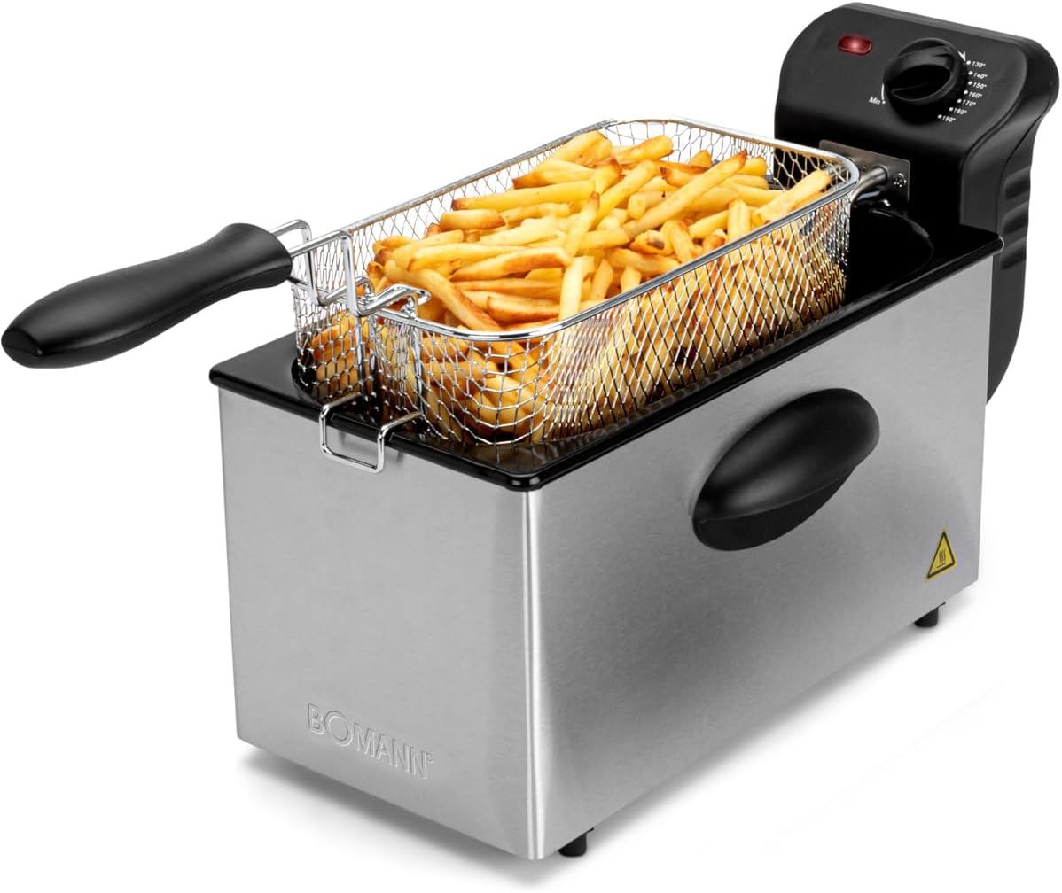 Bomann FR 2264 CB deep fat fryer, 3 L, 2000 W, stainless steel