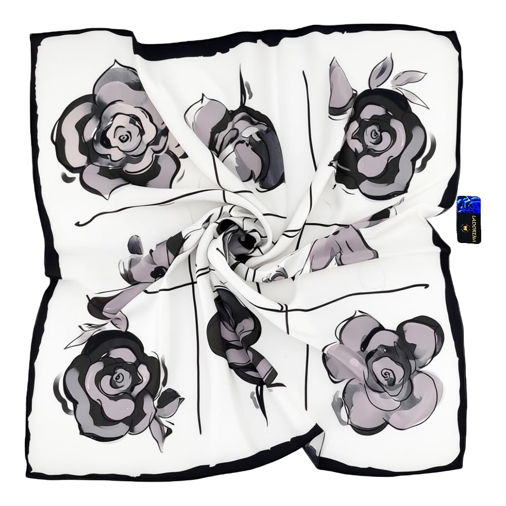 Seidentuch Damen Natürliche Maulbeerseide 100% SEIDE HQ-Qualität Seidenschal Halstuch 90x90cm LD94003
