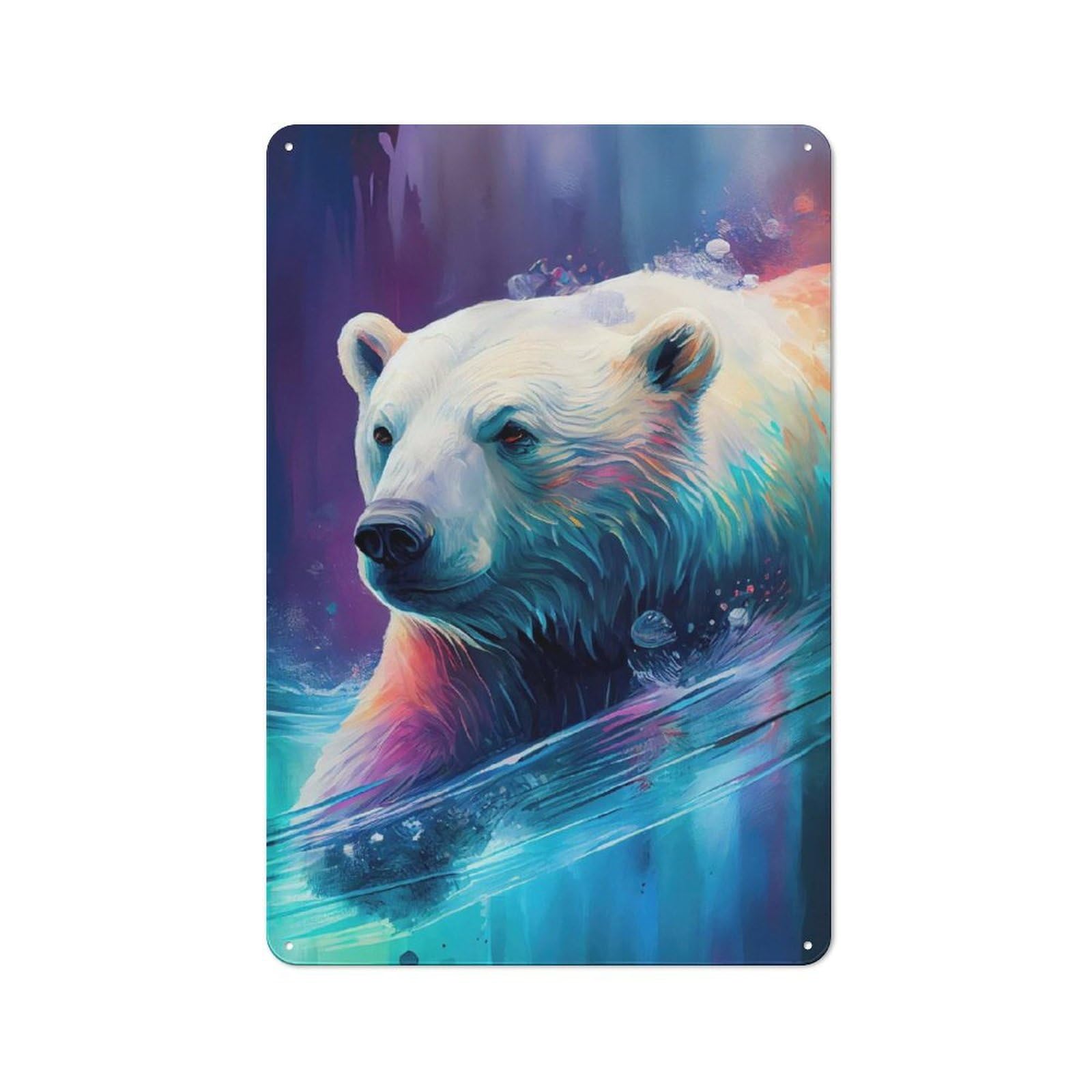 Junmoney The Resistant Icebear Metal Wall Sign 30X20cm Featuring For Home Bar Wall, For Themed Interiors In Home Bars And Entertaining Spaces