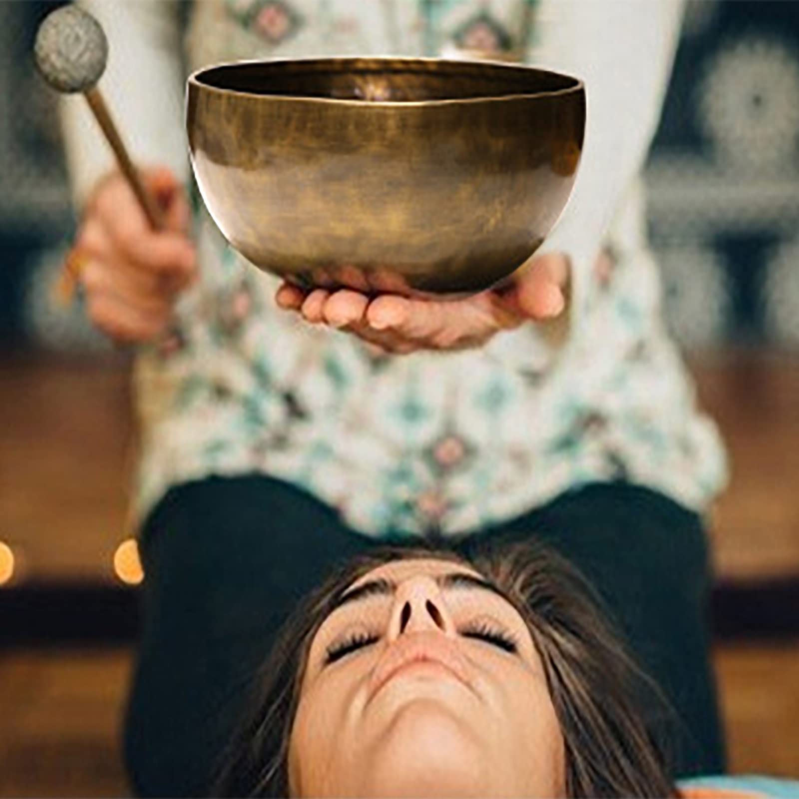 Zestaw Mis Dźwiękowych,nepalski Instrument Do Uzdrawiania Dźwiękiem Ze Znakiem Pełni Księżyca I Podkładką Ze Skóry I Młotkiem Do Ciała,ręcznie Robiony,do Leczenia Zaburzeń Stresowych,depresji