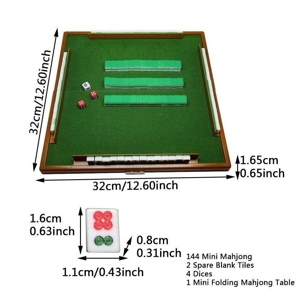 Jeu de Mahjong Chinois - Petit et Transparent - Idéal pour Voyage transparent
