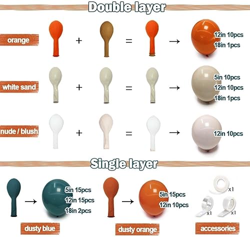 Miniatura 4 de Guirnalda de globos de color azul polvoriento, globo azul claro pastel, kit de arco de globos de color blanco, arena, beige, crema, globos dorados