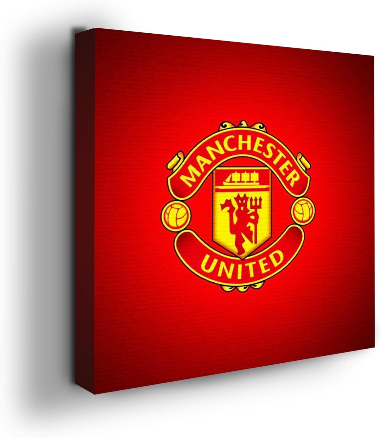 MAVIS PRINT Manchestter United 14x14 inches Football Wall Decor | UV & Water Resistant HD Printed & Wooden framed Wall Art | Modern Wall Decor for Gift | Made in USA
