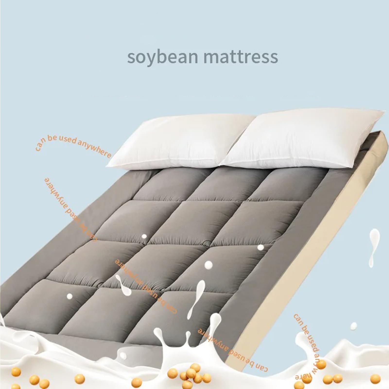Épaissir Tatami Matelas De Sol, Étanche À L'Humidité Chaud Pliable Tatami Matelas Topper Couchage Lit Pad pour Invités, Dortoirs, Camping, Canapés Et Chaises Longues,4,180x200cm